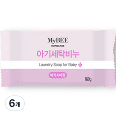 마이비 아기 세탁비누 아카시아향 180g, 6개