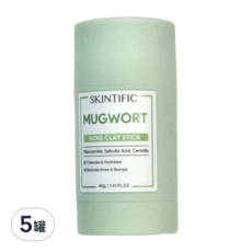 SKINTIFIC 艾草淨化毛孔泥膜棒 40g, 5罐