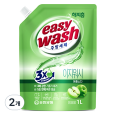 해피홈 이지워시 애플소다 리필, 1L, 2개