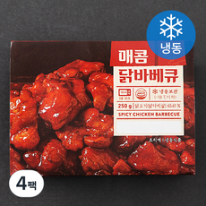 쿠캣 매콤 닭바베큐 (냉동), 250g, 4팩