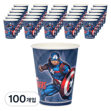 마블 어벤져스 캡틴아메리카 오리지널 종이 파티컵 290ml, 100개입