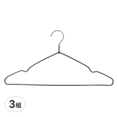 無痕浸塑衣架 20個, 特殊浸塑設計 防滑, 高強度材料 圓滑無毛刺, 黑色, 3組