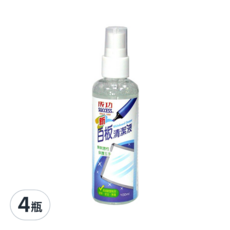 SUCCESS 成功 新白板清潔液 100ml, 無毒無臭無刺激性, 適用於白板/玻璃/電腦/手機螢幕清潔保養, 2008, 4瓶