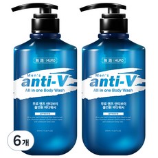 무로 맨즈 안티브이 올인원 바디워시 블루페로몬향, 12개, 510ml