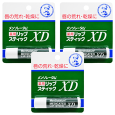 MENTHOLATUM 曼秀雷敦 保濕護唇膏 XD, 保護雙唇 防止粗糙、乾裂，呈現柔嫩水潤, 薄荷, 4g, 3支