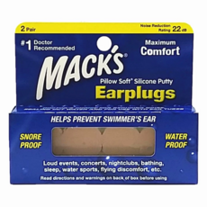 MACKS DREAMWEAR 美國 Pillow Soft矽膠耳塞，2副裝，防水防噪，成人適用, 4個, 1盒
