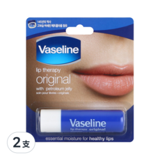Vaseline 凡士林 護唇膏 經典原味 提供高效潤澤 持久保濕 修護唇部 恢復柔嫩光澤 重現唇部自然光澤, 4.8g, 2支