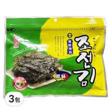 良澔 金朝鮮海苔 原味 30g*3包 (海苔/休閒零食/團購美食)
