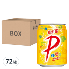 維他露P 汽水，含維他命B2、維他命C和鈣，健康營養，清爽解渴, 250ml, 72罐