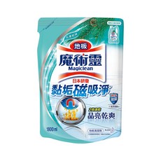 Kao 花王 魔術靈 地板清潔劑 補充包, 深層潔淨磁磚縫隙 髒污瞬消失 忘憂松林香 1800ml, 2倍速乾, 1.8L, 1包