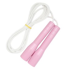 제이에프로프 어린이 스피드 줄넘기, 베이비핑크 + 흰줄 베이비핑크, 손잡이 13cm x 줄 길이 2.4m