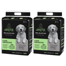 휘슬 리얼블랙 애견 배변패드, 50개입, 2개