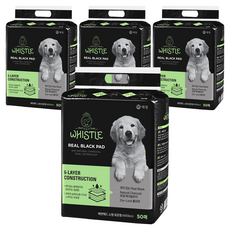 휘슬 리얼블랙 애견 배변패드, 50개입, 4개