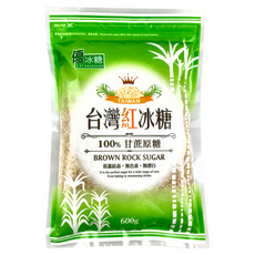 YASASHII 優 台灣紅冰糖 600g, 100% 甘蔗原糖, 無色素, 1包