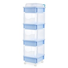 리빙스마일 포켓형 스마일기저귀정리함 직사각4단, 블루, 1개