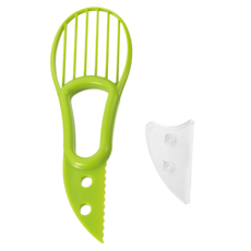 SHIMOMURA 下村 Fru-Veggie 酪梨切片器，輕鬆快速準備酪梨料理，去核、取肉與切片同步完成，日本製造, 1個