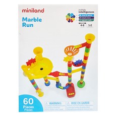 Miniland 軌道滾珠旋轉積木組 60片組, 堆疊積木訓練空間邏輯, 抓握幫助手部肌肉發展, 培養人際關係, 1組