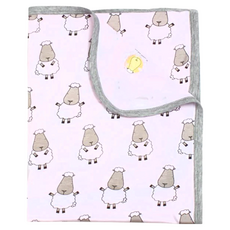 baa baa sheepz 抱抱羊 單層被毯，80cm x 100cm，新生兒至3歲適用, 100 x 80cm, 粉色羊樂園