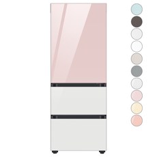 [색상선택형] 삼성전자 비스포크 김치플러스 3도어 키친핏 냉장고 313L 방문설치, 핑크+화이트,
