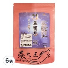 瑪卡人蔘五寶茶包 Set, 黑瑪卡+黑人蔘+黑黃精, 調整體質, 活力之果, 男人茶, 6g, 10包, 6袋