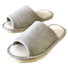 TAIWAN SLIPPER 台灣犀利趴 i Slippers 悠活系列 布質家居室內拖鞋, 台灣製造 用料安心 質佳, M, 英倫純色 米灰, 1雙