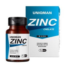 UNIQMAN 優仕曼 螯合鋅錠, 60顆, 1罐