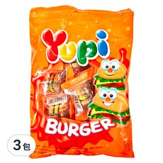 Yupi 呦皮 漢堡QQ糖, 可愛食物造型軟糖, 84g, 3包