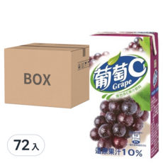 黑松 葡萄C 葡萄果汁飲料 300ml x 24入, 還原果汁10%, 含維生素C, 72入