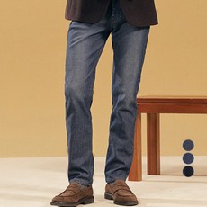 뱅뱅 남성용 폴라플리스 본딩 기모 데님 슬림핏 팬츠