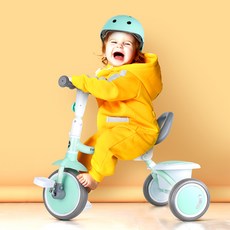 ZOKO 兒童款折疊迷你三輪車+都市型安全帽組, 1組, 薄荷