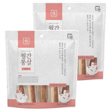 브리더랩 반려동물 월간통살 스틱타입 간식, 닭가슴살 + 연어 혼합맛, 600g, 2개