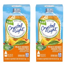 Crystal Light 水蜜桃&芒果綠茶風味沖泡飲隨身包, 2.32克, 10條, 2盒