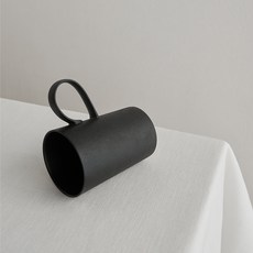 네오플램 국산 밀란 도자기 머그 컵, 새틴 블랙, 1개 새틴 블랙, 1개