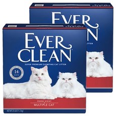 EVER CLEAN 藍鑽 強效結塊貓砂, 超強凝結無粉塵, 適合多貓家庭, 25磅/11.3kg, 強效抗菌, 2盒