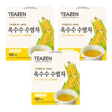 TEAZEN 茶禪 玉米鬚茶 100包, 高品質玉米鬚, 無咖啡因, 冷熱皆可沖泡, 1.5g, 3盒