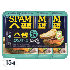 스팸 싱글 라이트, 80g, 15개