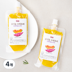 배냇밀 유기가공식품 인증 수제퓨레, 100g, 혼합맛(단호박/고구..., 4개