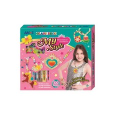 AMOS 阿摩司 主題DIY玻璃彩繪膠組, 項鍊手鍊串珠, 300 Beads, 1盒