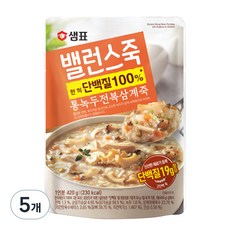 샘표 밸런스죽 통녹두 전복 삼계죽, 420g, 5개