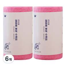 자우버 일회용 뽀득 수세미 60p, 핑크색, 6개
