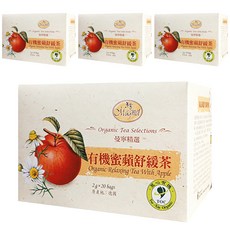 Magnet 曼寧 有機蜜蘋舒緩茶 40公克(2公克x20茶包) 有機花草茶, 2g, 20包, 4盒