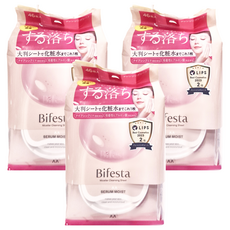 Bifesta 碧菲絲特 即淨保濕卸粧棉 水嫩 粉色, 大尺寸柔軟棉片 46枚入, 46片, 3包