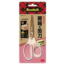 3M Scotch 鈦金屬不鏽鋼二合一開箱剪刀, 刀尖圓潤 舒適握柄, SS-U-T7, 1支
