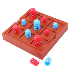套娃井字棋，藍色棋子x9，紅色棋子x9，表情貼紙x4，棋盤x1，棋盤 14.4 x 14.4cm, 2盒