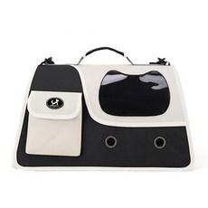 딩동펫 와이드 통풍 숄더백 반려동물 이동가방, 블랙, 1개 블랙, 1개