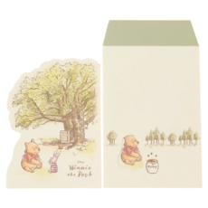 sun-star 維尼家族 維尼百畝森林系列信封信紙組,維尼蜂蜜罐 Set, 文青氣質, 1組