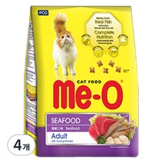 뉴-MeO 시푸드 고양이 건식사료, 씨푸드, 1.2kg, 4개