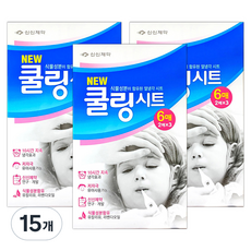 신신제약 유아용 쿨링시트 저자극 열냉각 해열시트, 15개, 6개입