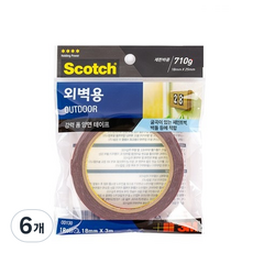 3M 스카치 외벽용 폼 양면테이프 18mm x 3m, 6개