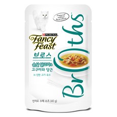 팬시피스트 브로스 고양이 간식 파우치, 닭고기 + 고구마 + 당근 + 진한 고기 육수 혼합맛, 40g, 1개